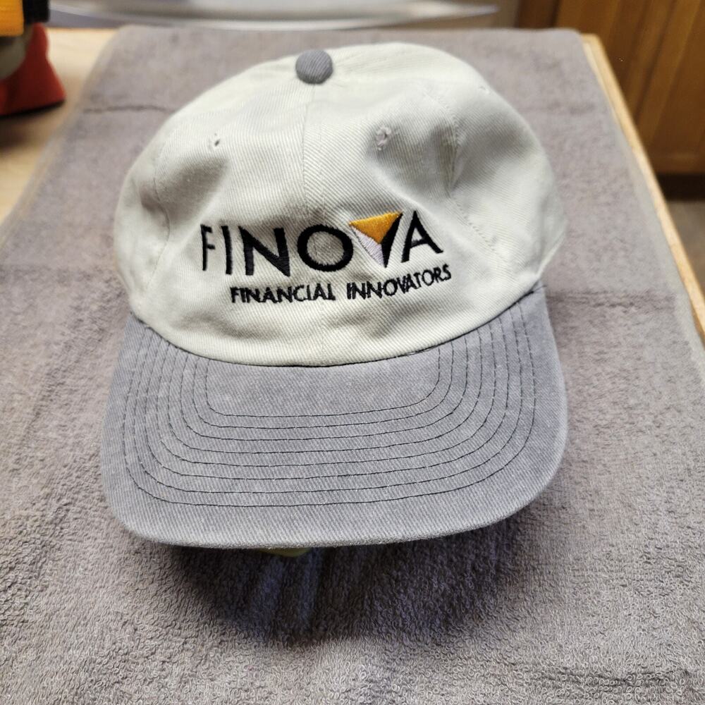 Finova Financial Innovators trucker hat embroidered gray cloth vintage